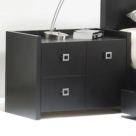 Contemporary 2 Drawer Night Stand